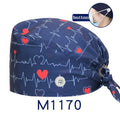 [3-Pack] Premium Button Scrub Caps Set | Anti-Ear Pain Medical & Dental Caps with Inner Sweatband