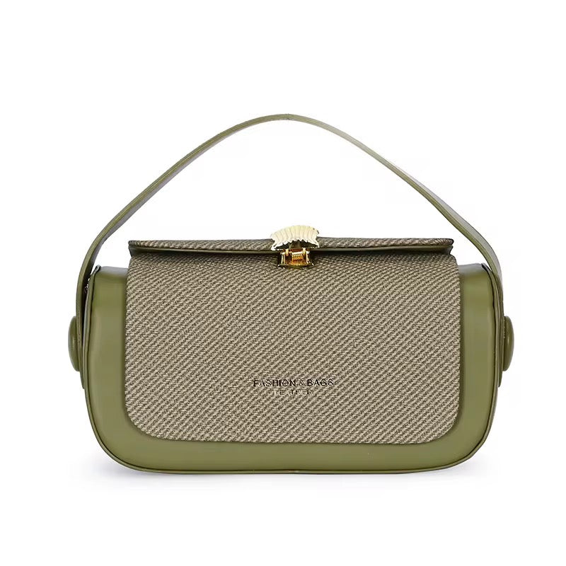 Women Texture Clasp Shoulder Bag