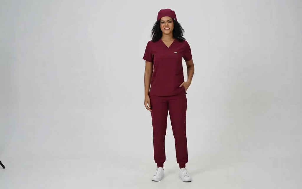 audelia's Collections Women’s Premium Jogger Scrub Set – V-Neck Top & Cargo Pants