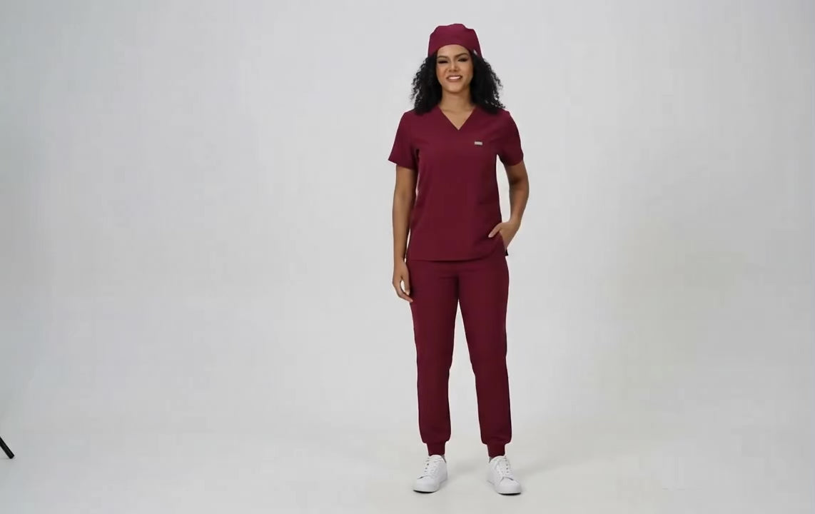 audelia's Collections Women’s Premium Jogger Scrub Set – V-Neck Top & Cargo Pants